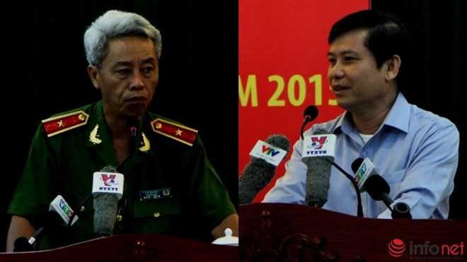 Thiếu tướng Phan Anh Minh (trái) và ông Lê Minh Trí.