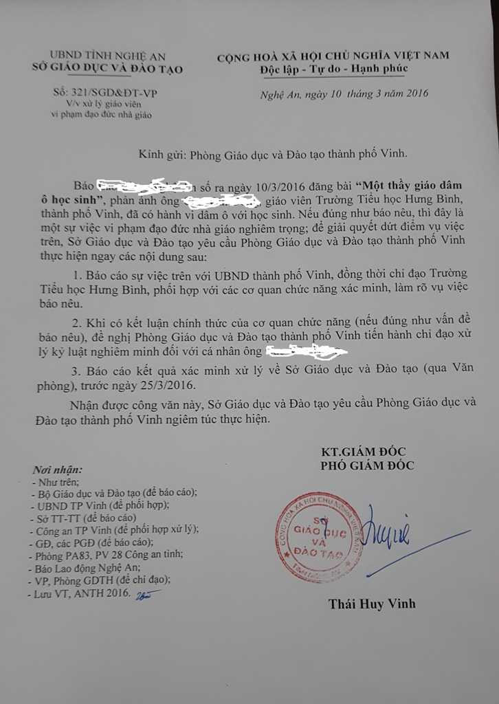 Thầy giáo dâm ô học sinh