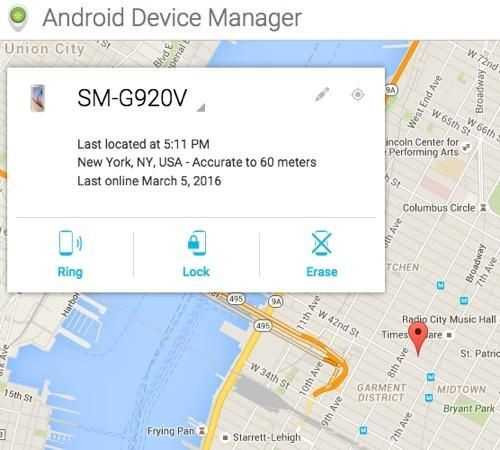 Android Device Manager của Google cung cấp chức năng tương tự. Ảnh: Yahoo News.