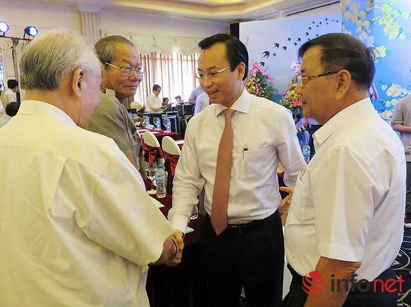 Bí thư Thành ủy Đà Nẵng Nguyễn Xuân Anh gặp mặt bà con đồng hương là người Đà Nẵng tại TP.HCM. (Ảnh: HC)