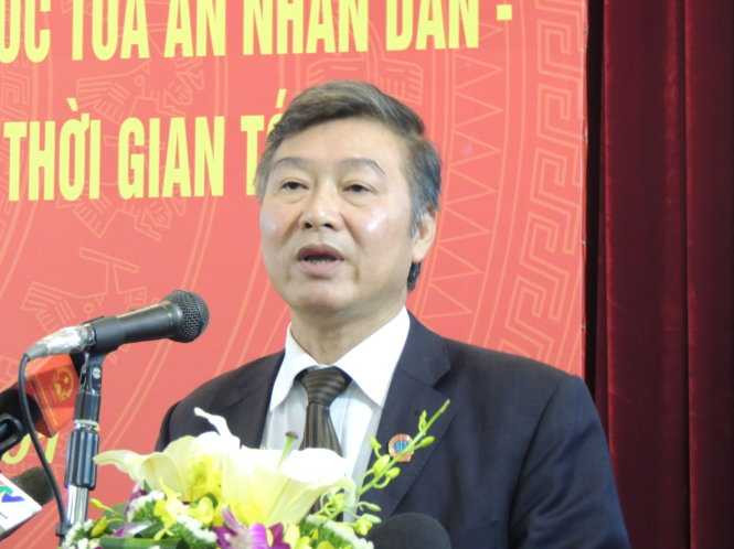 Phó chánh án Nguyễn Sơn cho biết TAND tối cao đã và đang kêu gọi người dân tố cáo hành vi sai phạm của cán bộ ngành tòa án - Ảnh: T.L