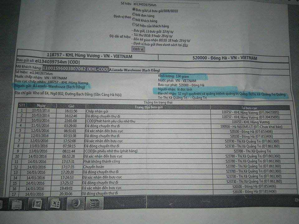 Vật giống quả lựu đạn mỏ vịt được một người tên Tính ở Quảng Trị đặt mua ở Hà Nội.