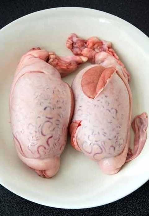 Tinh hoàn bò, Tây Ban Nha. Xứ sở bò tót sở hữu nhiều món ăn về bò khá kỳ lạ. Đặc biệt nhất chính là, món ăn có tên là Criadilla. Nó thực tế là tinh hoàn bò được nấu chín. Criadilla như thử thách người thưởng thức với bề ngoài đáng sợ. Không ít người đã phát hoảng ngay khi mới nghe đến tên món ăn.