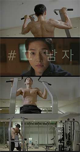 Song Joong Ki cơ bắp cuồn cuộn, cơ bụng 6 múi đầm đìa mồ hôi ở phòng tập gym trong 'Hậu duệ của mặt trời'.