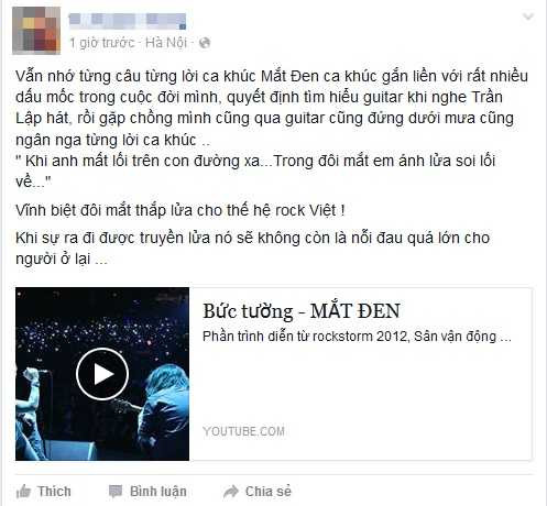 Người yêu nhạc trong nước ngỡ ngàng trước hung tin. 