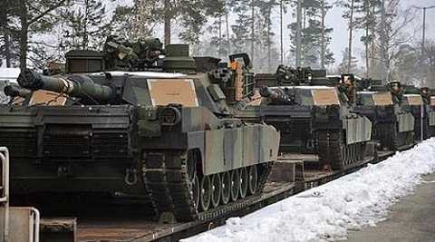 Xe tăng M1A2 Abrams của Mỹ được đặt ở căn cứ châu Âu. Ảnh: US Army
