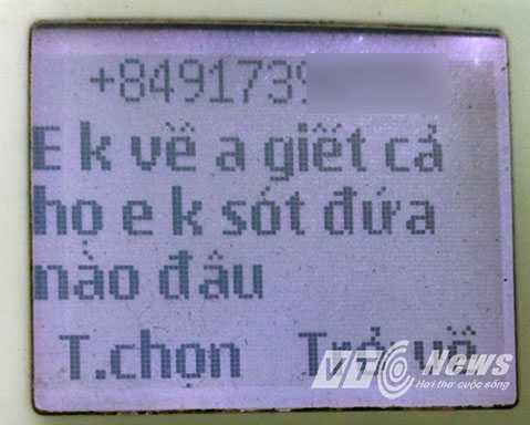 Tin nhắn được cho là của bạn trai chị Thảo đe dọa 