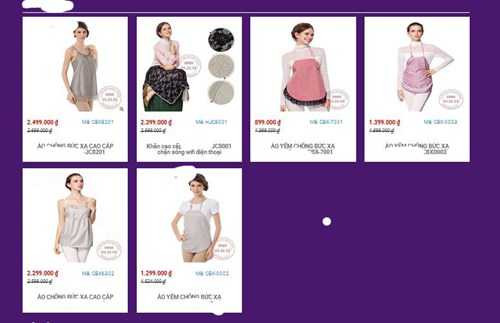 Giá áo chống bức xạ dành cho bà bầu được rao bán ở mức 800.000 - 3000.000 đồng/áo.