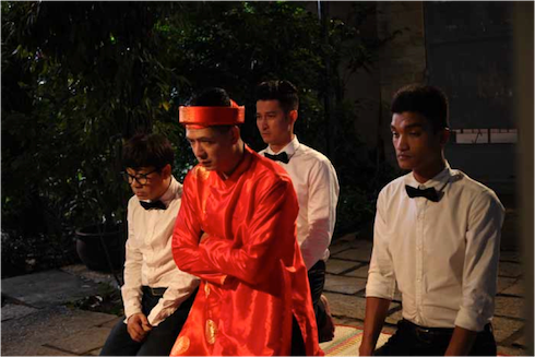 Bình Minh thể hiện một cảnh quay hài hước trong “Vợ ơi… em ở đâu”