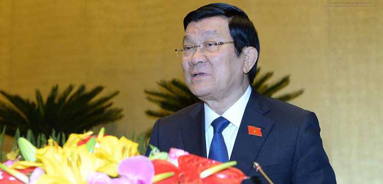 Chủ tịch nước Trương Tấn Sang đã có báo cáo nhiệm kỳ của mình trước Quốc hội khóa XIII