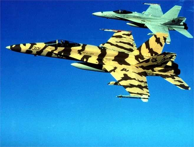 Chiếc F/A-18C sơn vằn hổ độc đáo của Hải quân Mỹ