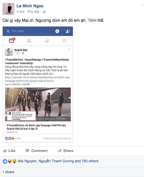 Stylist Lê Minh Ngọc, một trong ba mảnh ghép của Bitches In Town cảm thấy xấu hổ thay cho Quỳnh Mai.