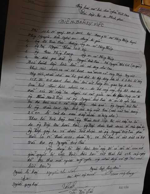 Biên bản sự việc anh Tiệp đã nhận sai vì nóng nảy Biên bản sự việc anh Tiệp đã nhận sai vì nóng nảy