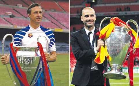 Pep và Cruyff là 2/4 HLV từng giúp Barca giành Champions League