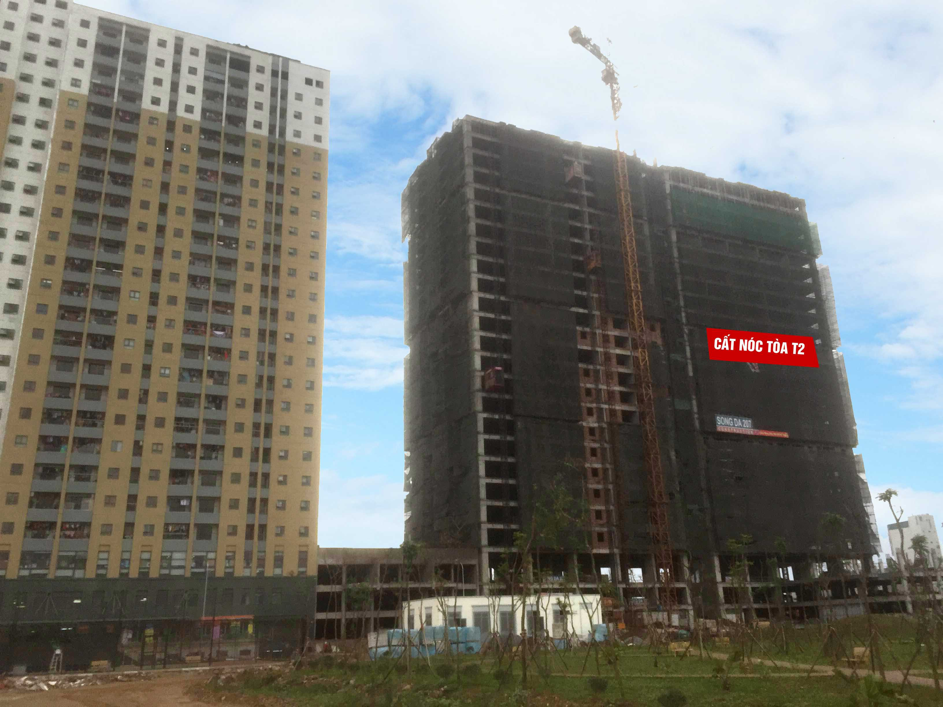 Cất nóc Tòa nhà T2 dự án Thăng Long Victory