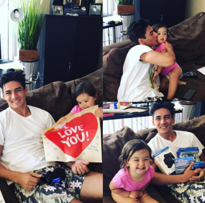 Ông bố trẻ măng, 6 múi cùng cô con gái 2 tuổi ''đốn tim'' cư dân mạng