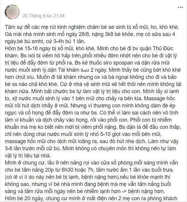 Cảnh báo: Con suy hô hấp nặng vì mẹ chủ quan không cho đi tái khám