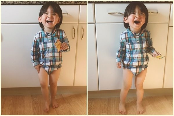 Thích thú ngắm nhìn cậu bé 2 tuổi 'má phính, mắt to' đáng yêu nhất Nhật Bản