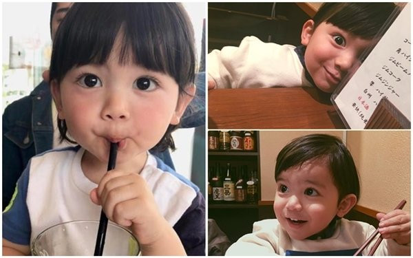 Thích thú ngắm nhìn cậu bé 2 tuổi 'má phính, mắt to' đáng yêu nhất Nhật Bản