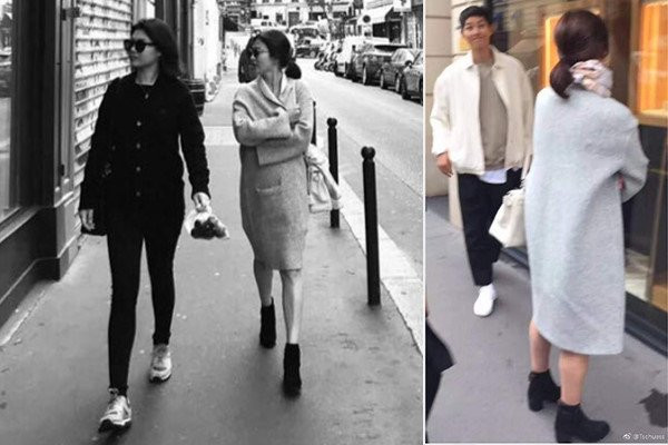 Song Joong Ki và Song Hye Kyo để mặt mộc, thân thiện chụp ảnh tại Paris