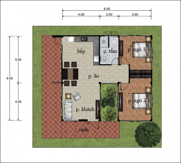 Những mẫu nhà 1 tầng cho vợ chồng trẻ đầy đủ công năng đẹp không tưởng