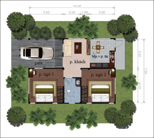 Những mẫu nhà 1 tầng cho vợ chồng trẻ đầy đủ công năng đẹp không tưởng