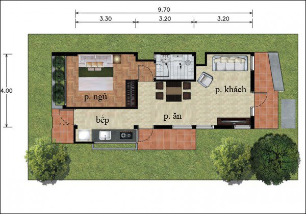 Những mẫu nhà 1 tầng cho vợ chồng trẻ đầy đủ công năng đẹp không tưởng