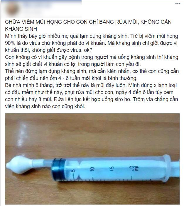 Rửa mũi cho con bằng ống xilanh quá bằng hại con?