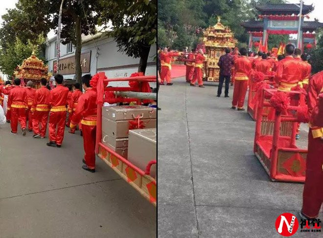 Choáng với đám cưới được làm như phim cổ trang, kiệu rước và sính lễ bạc tỷ