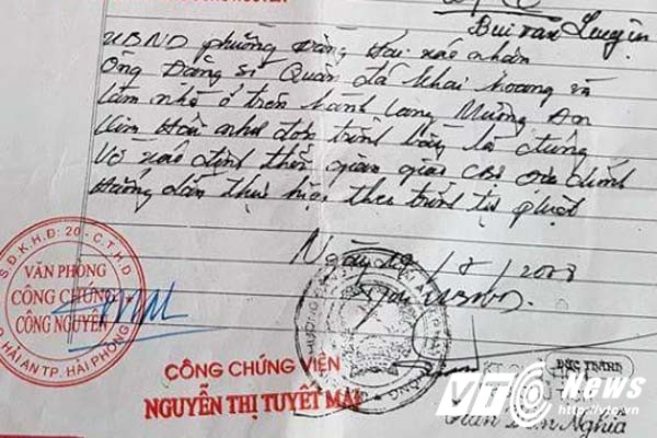 Ban xac nhan dat ong Quan