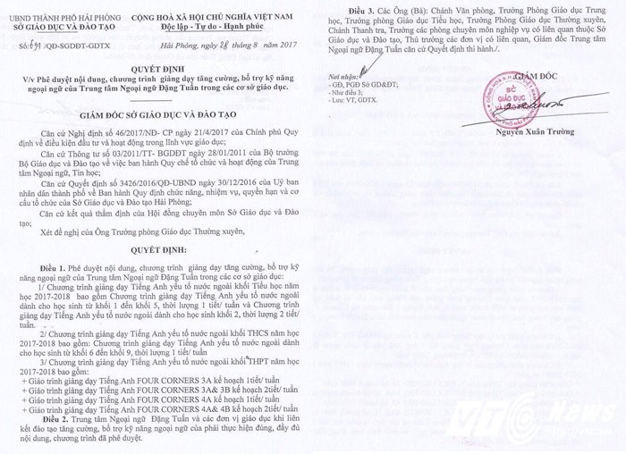 Quyet dinh cua So GD-DT ve Trung tam Dang Tuan 4