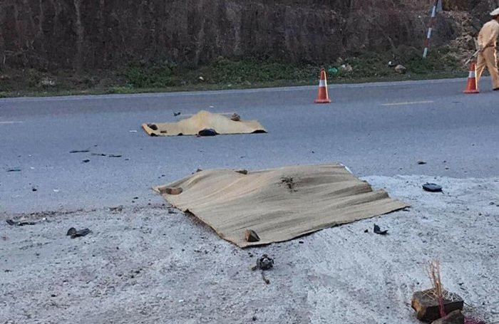 hien truong vu tai nan 2 bo con thiet mang