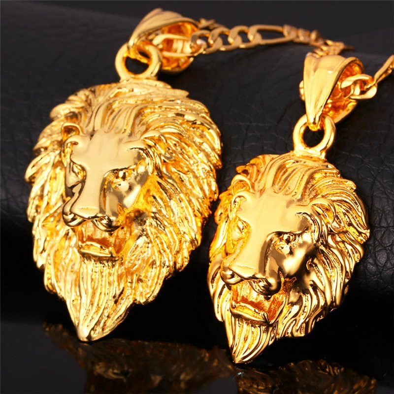 Hot-Hip-Hop-Jewelry-Big-font-b-Lion-b-font-Head-Pendant-font-b-Gold-b