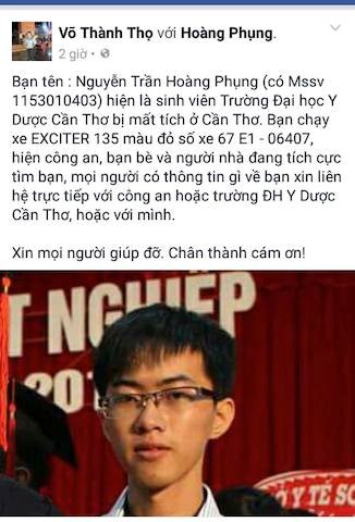 Nam sinh vien mat tich cung xe Exciter mau do hinh anh 1