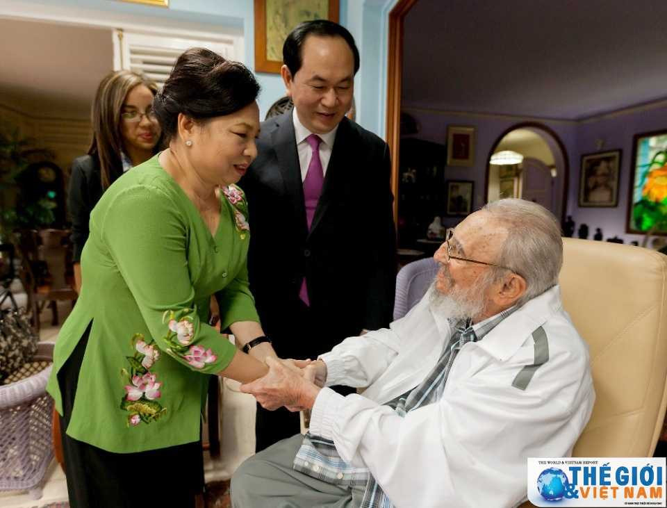 hinh anh lanh tu cuba fidel castro trong cuoc gap chu tich nuoc tran dai quang