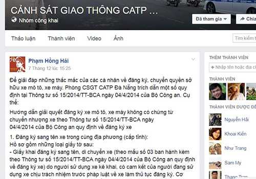 CSGT Đà Nẵng hướng dẫn cụ thể về thủ tục chuyển đổi