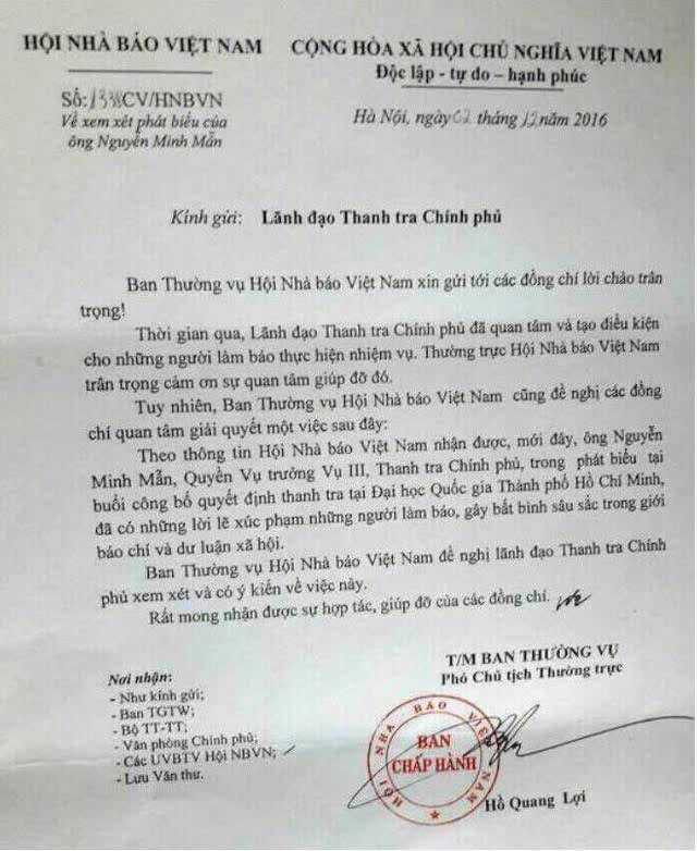 thanh tra chinh phu len tieng ve viec quyen vu truong