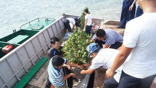 Những món quà đong đầy tình cảm từ đất liền chuyển đến Trường Sa