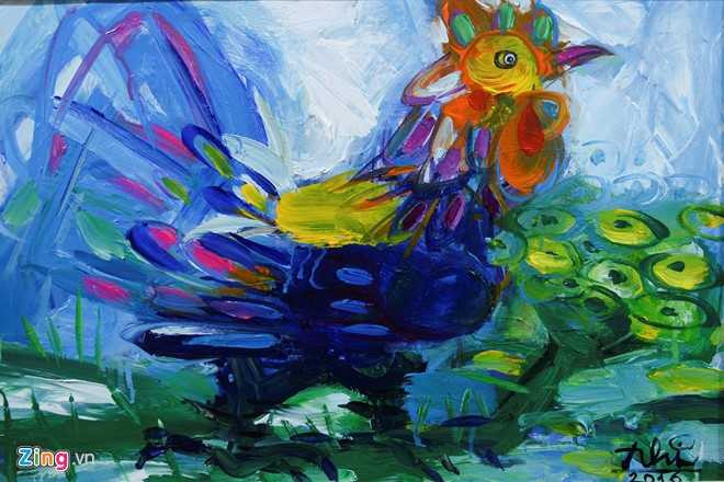 Trien lam 60 tac pham hinh tuong ga don Tet Dinh Dau hinh anh 4