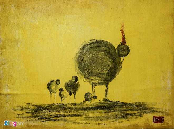 Trien lam 60 tac pham hinh tuong ga don Tet Dinh Dau hinh anh 5