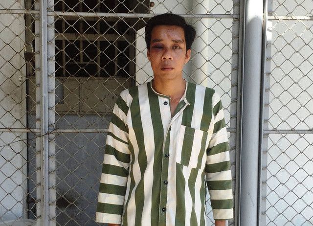 Nguyễn Trí Quang tại cơ quan công an