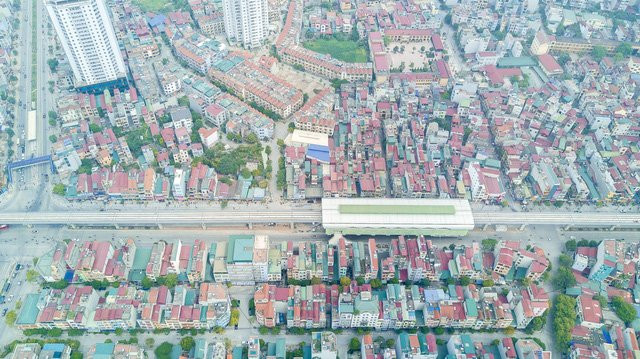  Toàn cảnh nhà ga La Khê - Hà Đông nhìn từ trên cao. 