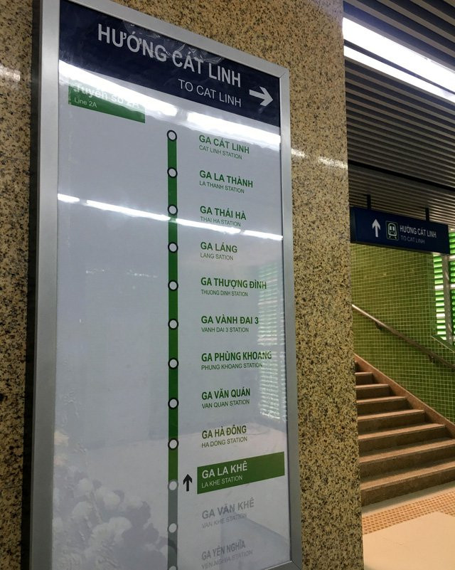 Chỉ dẫn các điểm ga trên tuyến