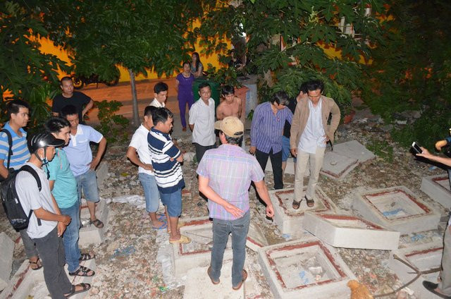 Bãi đúc cống phục vụ thi công nâng cấp tuyến đường TTH 13, nơi cháu N. bị bê tông đè tử vong.