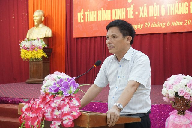 Ông Đậu Huy Hoàn - Phó GĐ Sở Y tế Nghệ An thông tin về trường hợp của ông Chu Trọng Trang tại cuộc họp báo 6 tháng đầu năm của UBND tỉnh Nghệ An