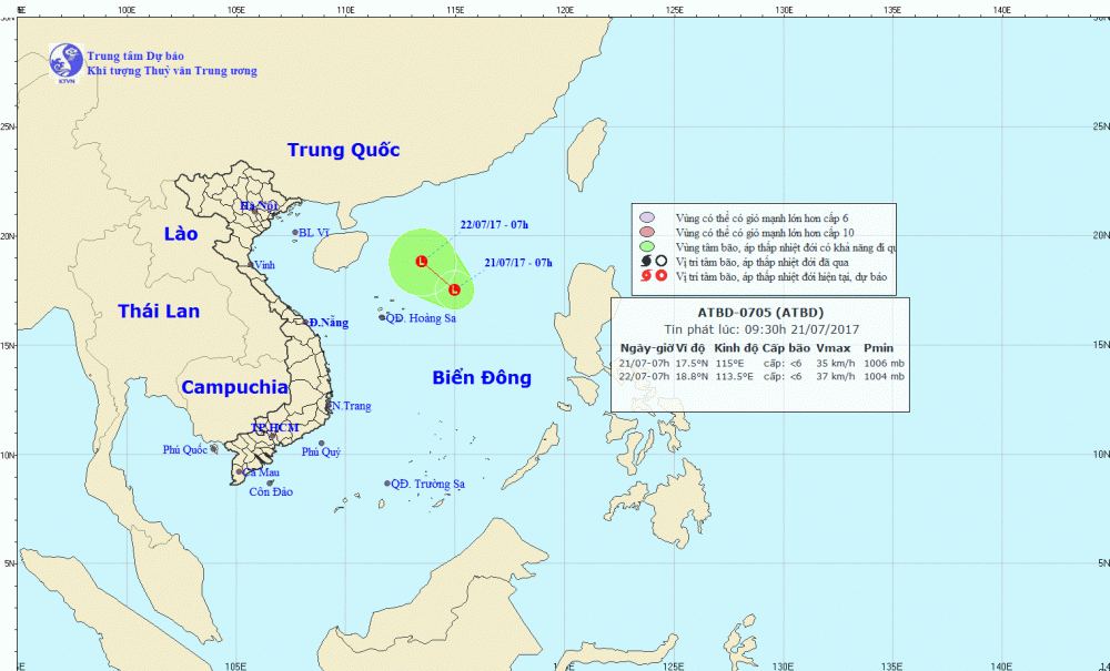áp thấp trên biển đông