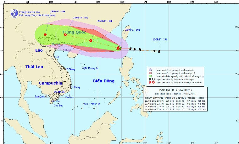 Bão Hato, Dự báo thời tiết, Áp thấp nhiệt đới, Tin bão mới nhất
