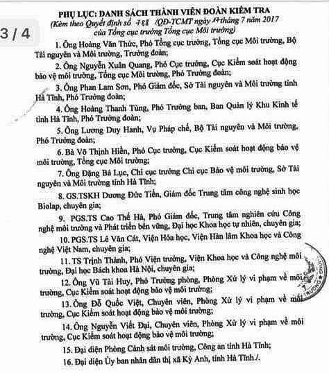 Cuc truong moi truong bi cach chuc van lam Pho doan kiem tra Formosa hinh anh 1