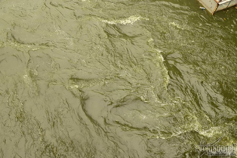 Triệu khối nước cuồn cuộn đổ vào, sông Tô Lịch biến sắc