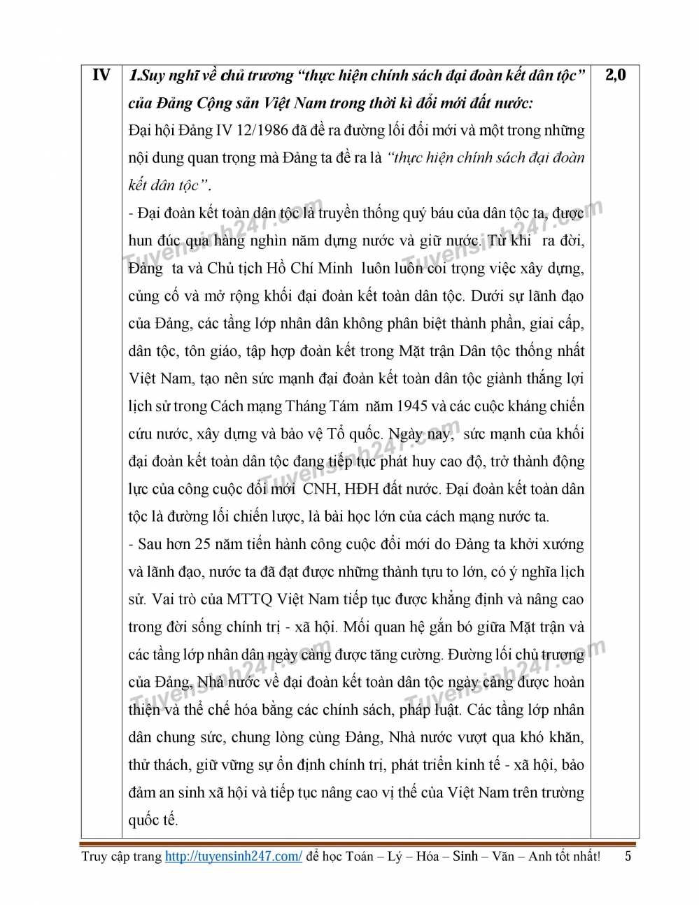 dap an de thi lich su 5